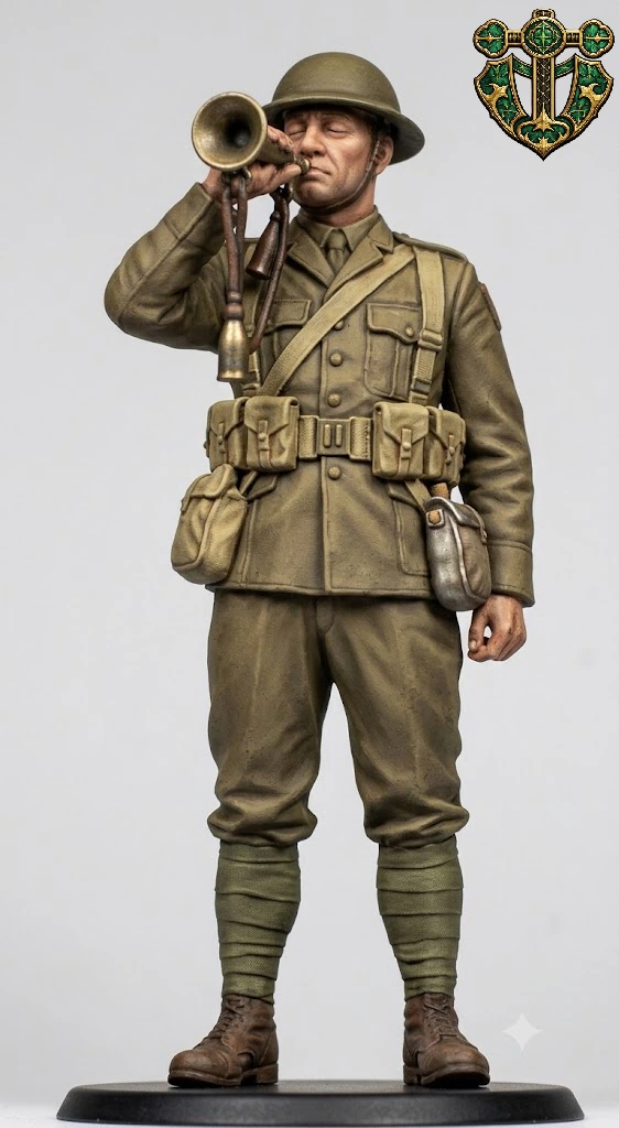 View 2 of WW1 British Durham Light Infantry Bugler