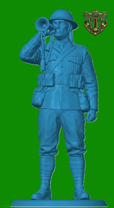 View 3 of WW1 British Durham Light Infantry Bugler