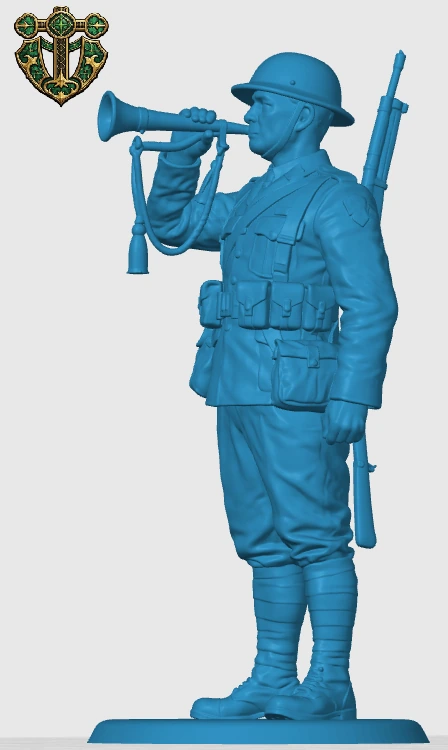 View 5 of WW1 British Durham Light Infantry Bugler