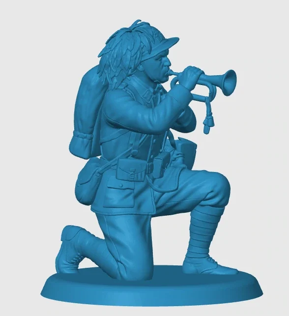 View 3 of WWI Italian Bersaglieri Bugler