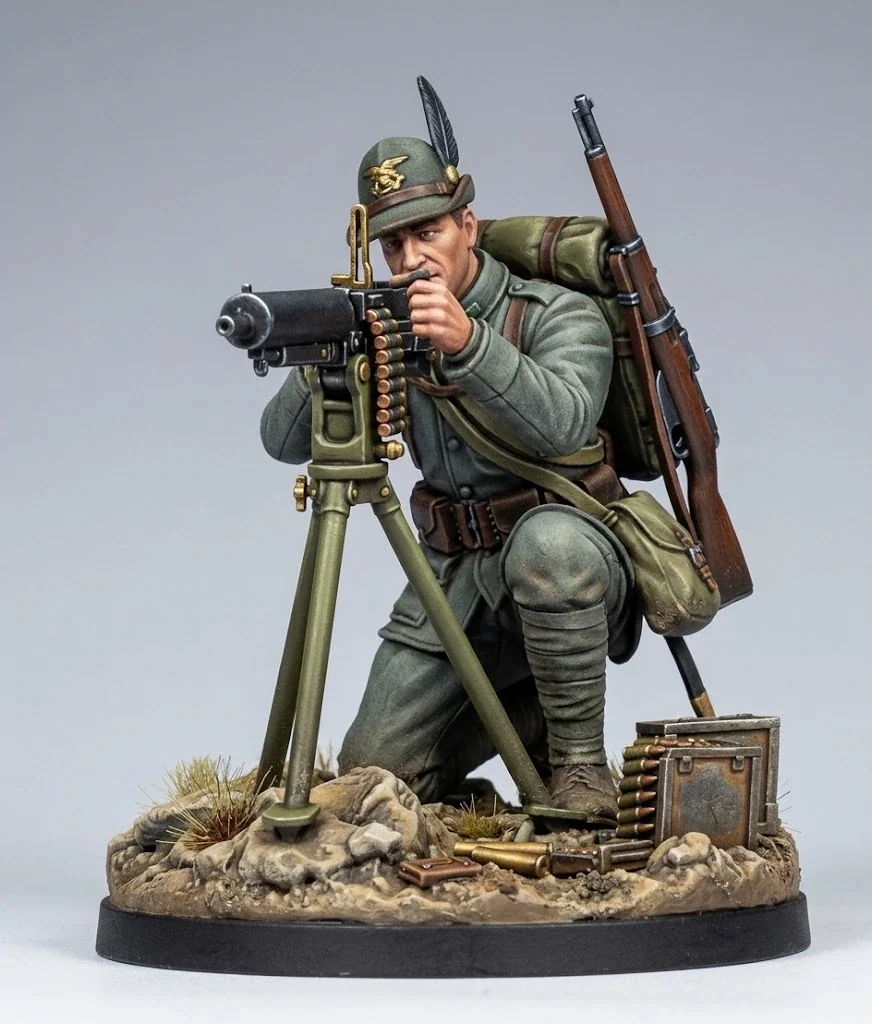 View 2 of WWI Italian Machine Gunner