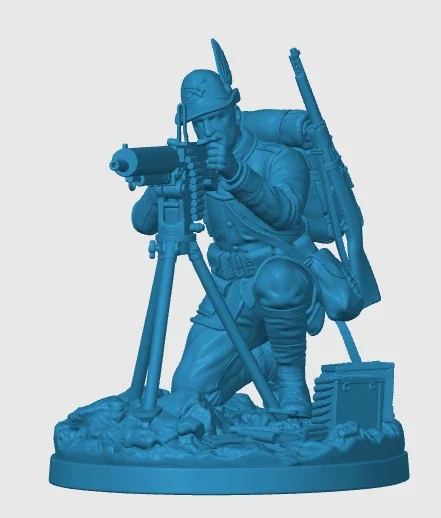 View 3 of WWI Italian Machine Gunner