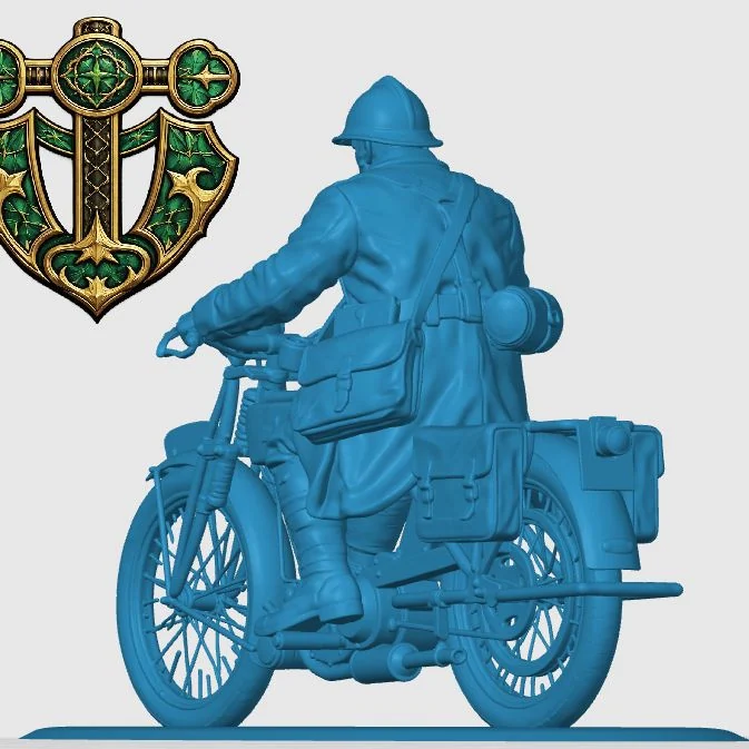 View 4 of WW1 French Messenger on Motorbike