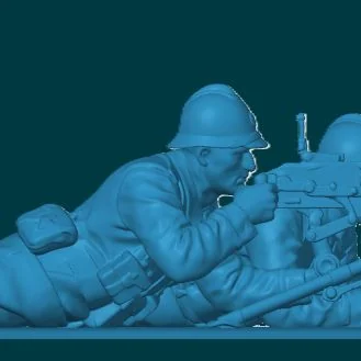 View 3 of WW1 French Machine Gunner