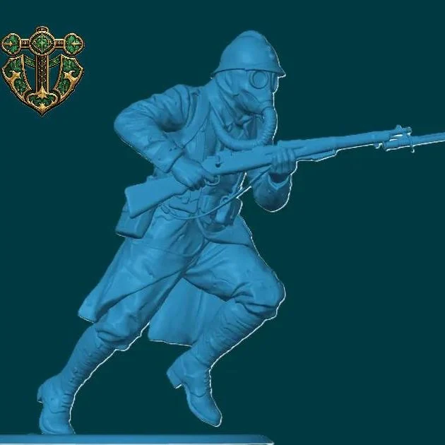View 3 of WW1 French Infantryman Charging 2