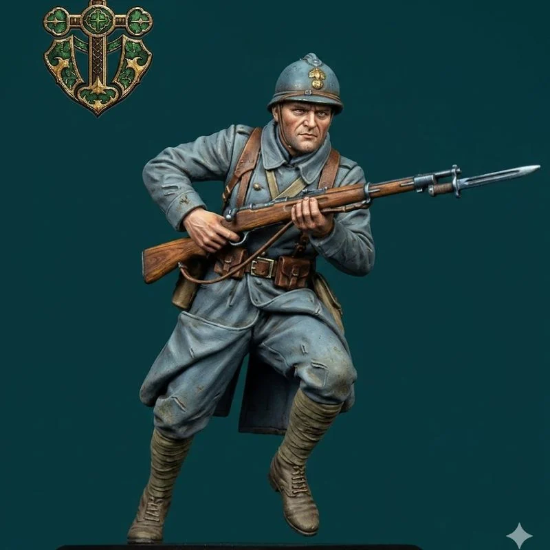 View 2 of WW1 French Infantryman Charging