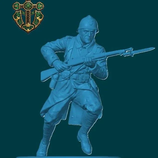 View 3 of WW1 French Infantryman Charging