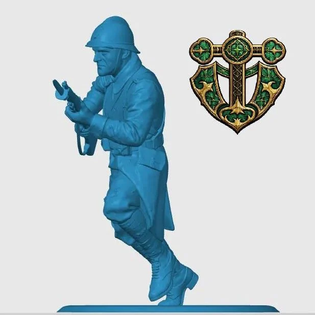 View 4 of WW1 French Infantryman Charging