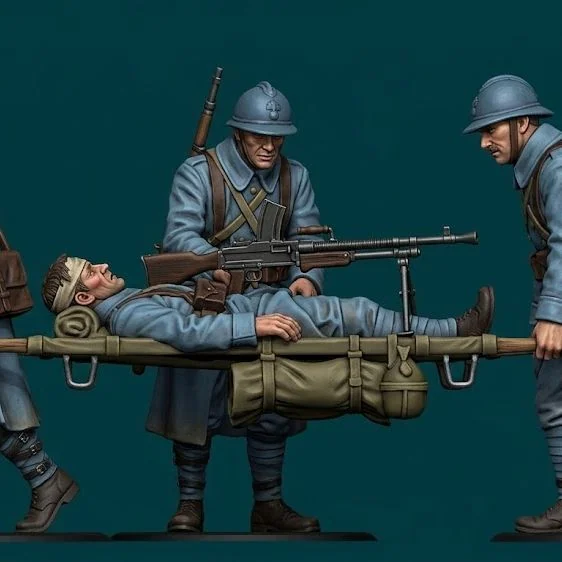 View 2 of WW1 French Stretcher Crew and Medic