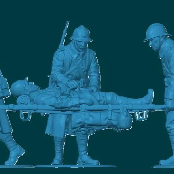 View 3 of WW1 French Stretcher Crew and Medic