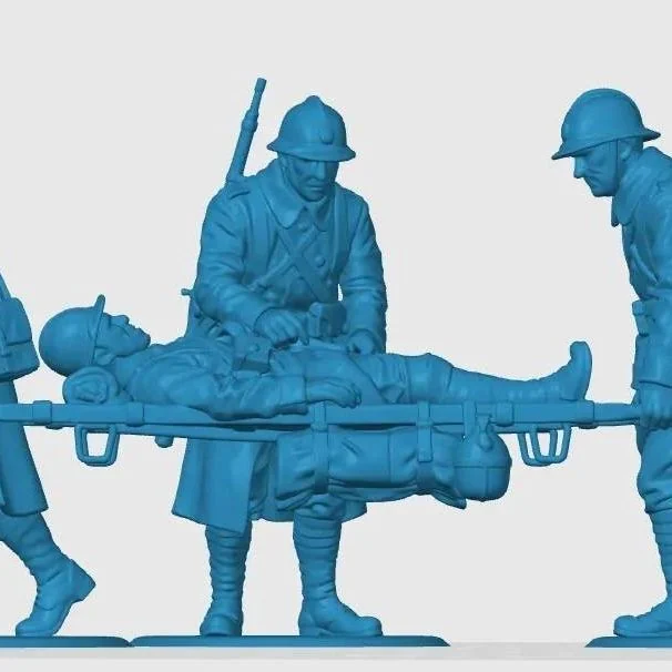 View 7 of WW1 French Stretcher Crew and Medic