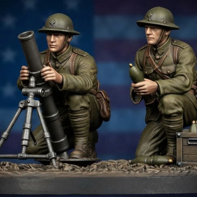 View 2 of WW1 American Infantry Mortar Crew