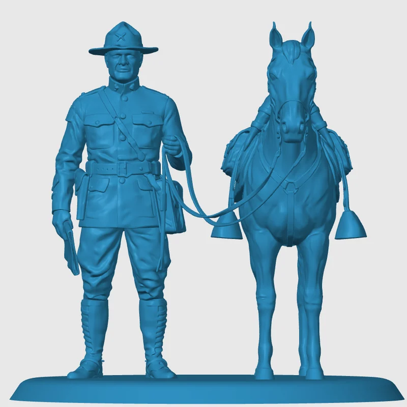 View 3 of WWI American Cavalry Officer