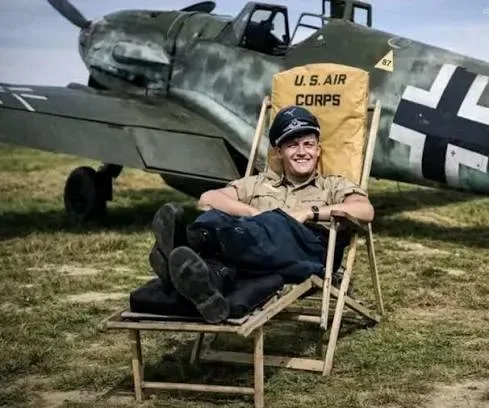View 2 of Resting US Fighter Pilot